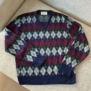 Vintage Wool Argyle Sweater